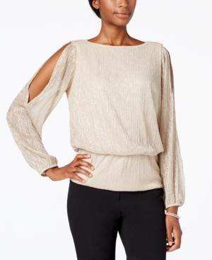 Msk Metallic Cold-shoulder Blouse