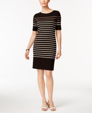 Karen Scott Petite Cotton Liberty Striped Sheath Dress, Only At Macy's