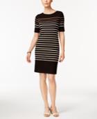 Karen Scott Petite Cotton Liberty Striped Sheath Dress, Only At Macy's