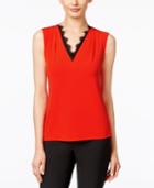 Calvin Klein Sleeveless Lace-trim Top