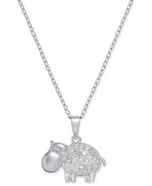 Diamond Hippo Pendant Necklace (1/10 Ct. T.w.) In Sterling Silver