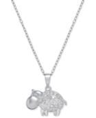 Diamond Hippo Pendant Necklace (1/10 Ct. T.w.) In Sterling Silver