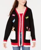 Hooked Up By Iot Juniors' Holiday Cardigan Sweater
