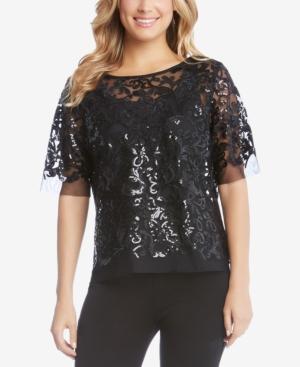 Karen Kane Sequined Mesh Top