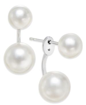 Danori Silver-tone Imitation Pearl Ear Jackets