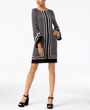Inc International Concepts Printed Bell-sleeve Dress, Created For Macy's