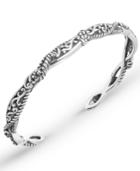 Carolyn Pollack Scroll Rope Narrow Cuff In Sterling Silver