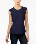 Maison Jules Lace Flutter-sleeve Top, Only At Macy's