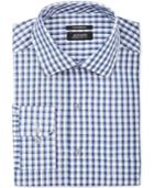 Alfani Men's Classic/regular Fit Performance Stretch Easy Care Gingham Dress Shirt, Only At Macy's