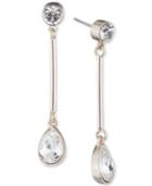 Dkny Gold-tone Crystal Teardrop Drop Earrings, Created For Macy's