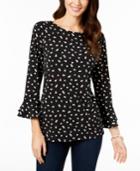 Charter Club Ruffled Heart-print Top, Created For Macy's