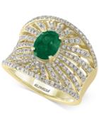 Final Call By Effy Emerald (1-1/8 Ct. T.w.) & Diamond (1-1/10 Ct. T.w.) Statement Ring In 14k Gold