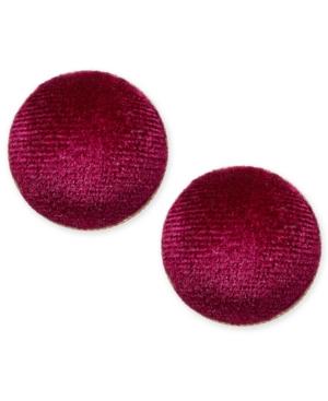 I.n.c. Gold-tone Velvet Button Stud Earrings, Created For Macy's