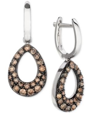 Le Vian Chocolatier Diamond Drop Hoop Earrings (1 Ct. T.w.) In 14k White Gold