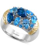 Ocean Bleu By Effy Blue Topaz Ring (5-1/3 Ct. T.w.) In Sterling Silver And 18k Gold