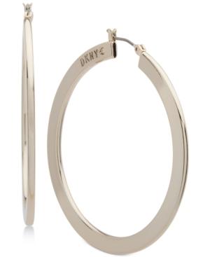 Dkny Gold-tone Slim Hoop Earrings, Created For Macy's