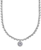 Nina Silver-tone Multi-crystal Pendant Necklace