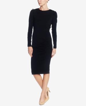 Catherine Malandrino Ruffle-shoulder Ruched Dress