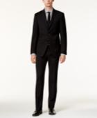 Calvin Klein Men's Extra-slim Fit Black Tonal Stripe Suit