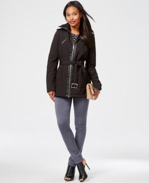Bcbgeneration Hooded Zip-front Belted Coat