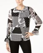 Charter Club Patchwork Printed Blouse, Created For Macy's