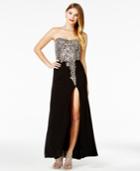 Crystal Doll Juniors' Embellished Strapless Gown, A Macy's Exclusive Style