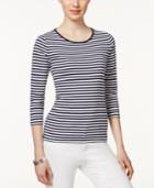 Charter Club Petite Metallic Striped Top, Only At Macy's