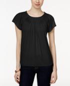 Style & Co Pleated-neck Top, Only At Macy's