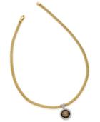 Smoky Quartz (6-3/8 Ct. T.w.) And Diamond (1/2 Ct. T.w.) Two-tone Collar Necklace In 14k Gold-plated Sterling Silver
