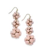 Inc International Concepts Gold-tone Rose Bouquet Triple Drop Earrings, Created For Macy's