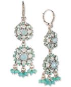 Marchesa Crystal & Imitation Pearl Double Drop Earrings