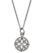 Giani Bernini Sterling Silver Necklace, Cubic Zirconia Circle And Star Pendant (1/10 Ct. T.w.)
