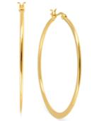 Hint Of Gold 14k Gold-plated Brass Earrings, 40mm Hoop Earrings