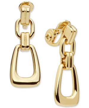 Anne Klein Large Link Clip-on Drop Earrings