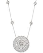 Giani Bernini Cubic Zirconia Baguette Disc 18 Pendant Necklace In Sterling Silver, Created For Macy's