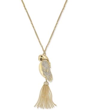 Kate Spade New York Out Of Office Gold-tone Crystal Parrot Locket Necklace