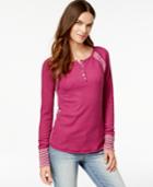 Lucky Brand Contrast-panel Thermal Top