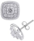 Wrapped In Love Diamond Square Halo Diamond Stud Earrings (1 Ct. T.w.) In 14k White Gold, Created For Macy's