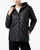 Eileen Fisher Recycled Polyester Blend Quilted Hooded Jacket