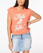 Love Tribe Juniors' That's All Folks Grommet Graphic T-shirt