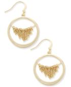Inc International Concepts Gold-tone Center Fringe Hoop Earrings, Only At Macy's