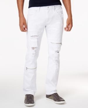 Inc International Concepts Men's Slim-fit Ripped White Jeans, Only At Macy's