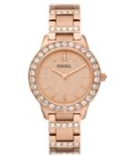 Fossil Women's Jesse Rose Gold-tone Stainless Steel Bracelet Watch 34mm Es3020