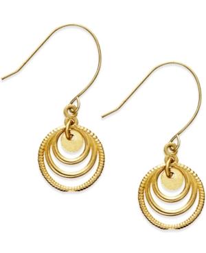 Graduated Circle Drop Earrings In 10k Gold