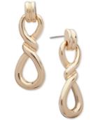 Anne Klein Gold-tone Twist Drop Earrings