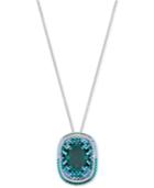 Gaia Swarovski Silver-tone Crystal Mosaic Pendant Necklace