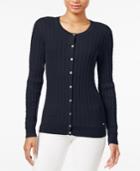 Tommy Hilfiger Frida Cable-knit Cardigan, Only At Macy's