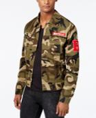 Black Pyramid Men's Camo-pattern Graphic-print Denim Jacket
