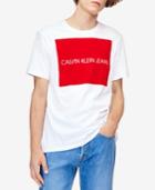 Calvin Klein Jeans Men's Flocked Logo-print T-shirt