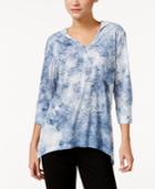 Style & Co Petite Medallion-print Hoodie, Only At Macy's